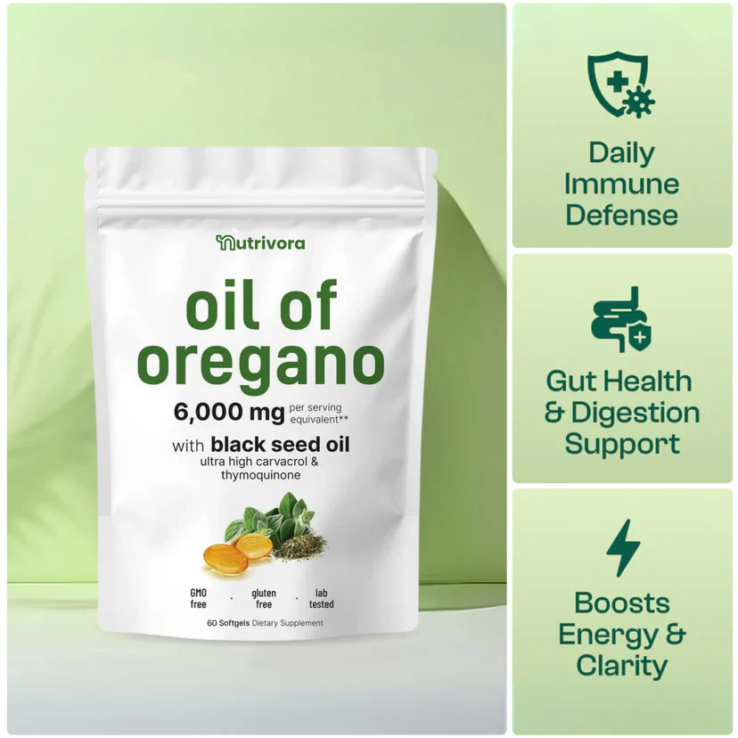 Nutrivora زيت الأوريغانو مع زيت الحبة السوداء