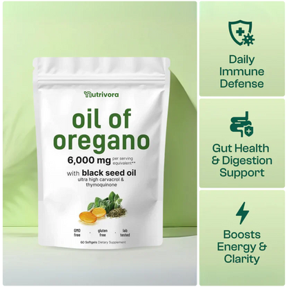 Nutrivora زيت الأوريغانو مع زيت الحبة السوداء